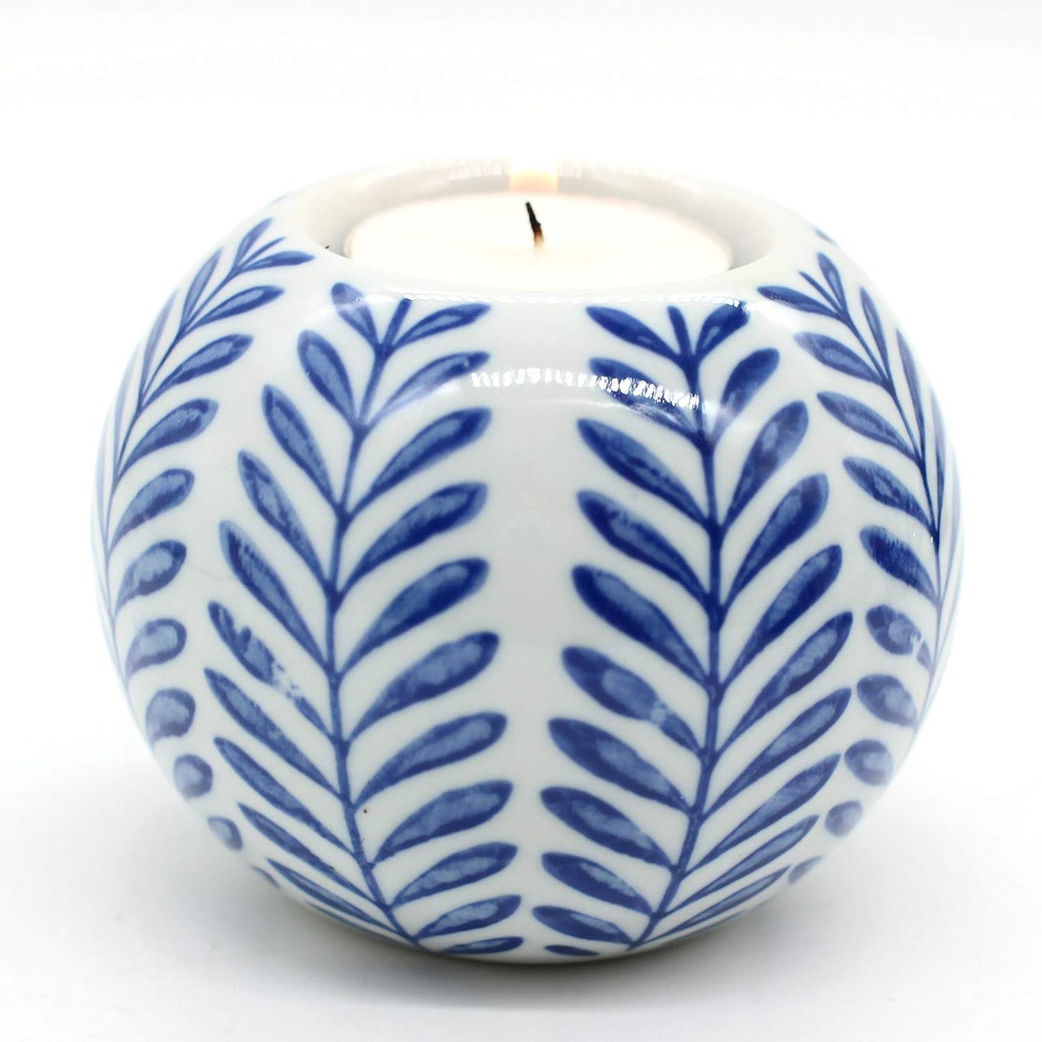 Porcelain Candle Holder Tealight Candleholders Blue and White Decorative Chinoiserie Decor (B2) | Amazon (US)