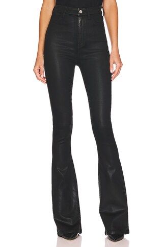 7 For All Mankind Ultra High Rise Skinny Boot in Coated Black from Revolve.com | Revolve Clothing (Global)