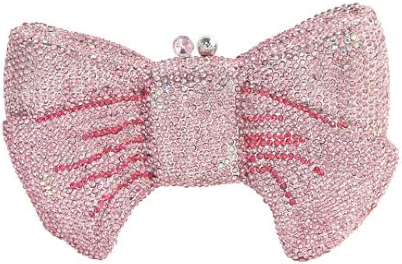 Women Luxury Bowknot Shaped Evening Clutch Sparkling Rhinestones Handbag for Banquet Wedding Part... | Amazon (US)