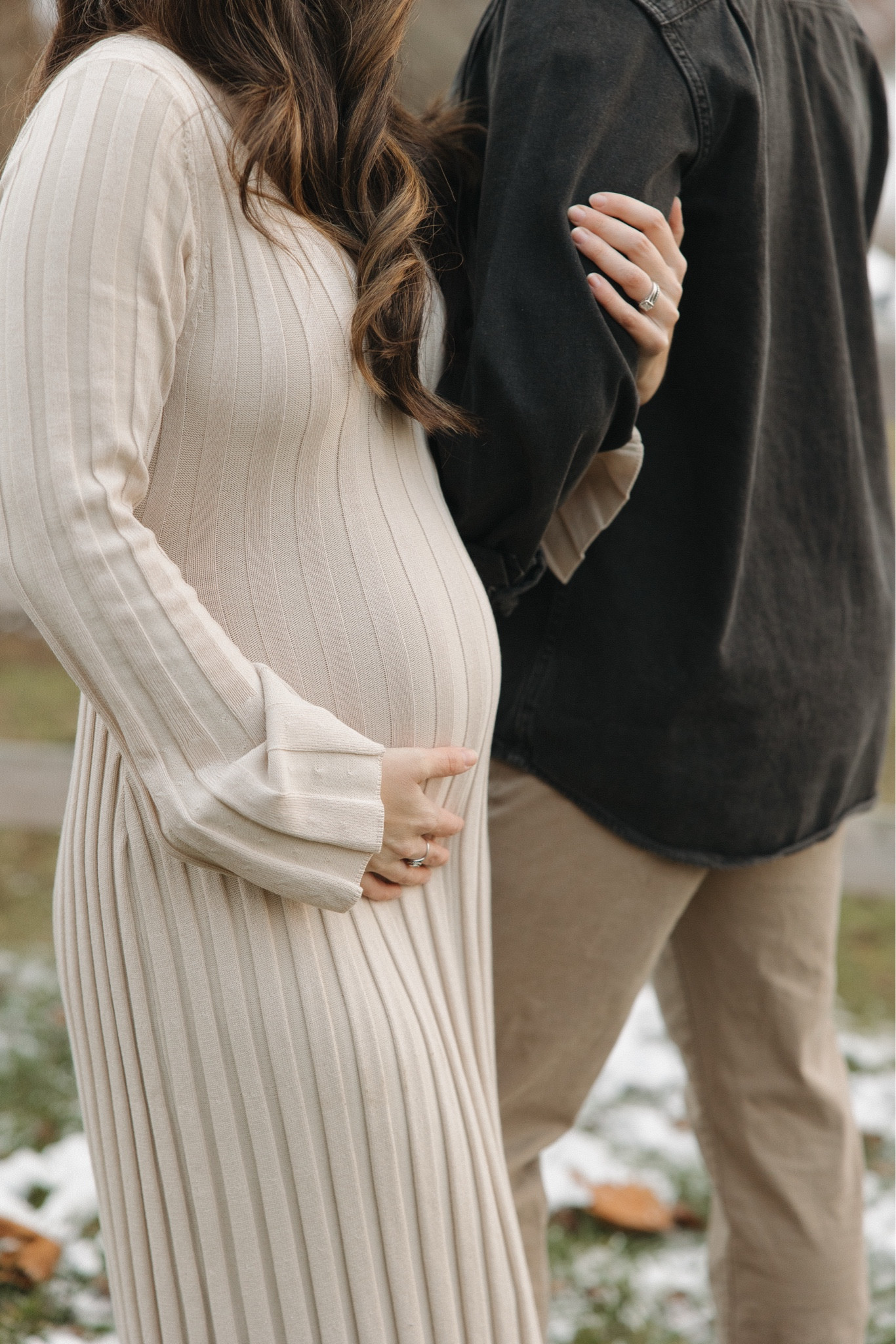 Farm family maternity photos. Christmas card outfit inspo. Pregnancy announcement pictures. Maternity wear. Bump friendly outfits. Personally wish I would have ordered an XS and not a S on this dress!

#LTKFindsUnder100 #LTKFamily #LTKBump