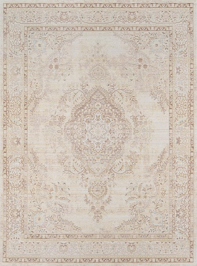Momeni Rugs Isabella Polyester Area Rug, 7'10" X 10'6", Ivory | Amazon (US)