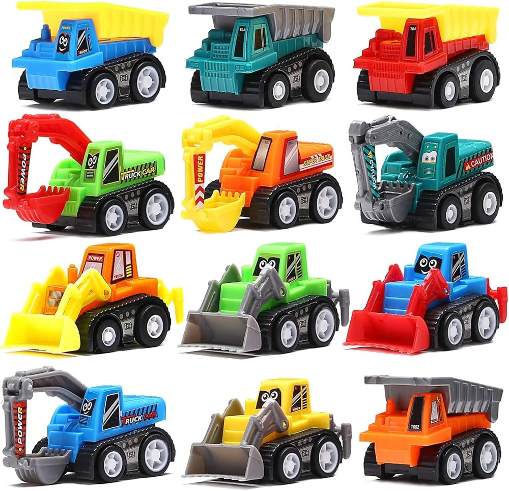12-Piece Mini Truck Toy Kit - Pull Back Construction Vehicles for Kids, Great Party Favors, Birth... | Amazon (US)