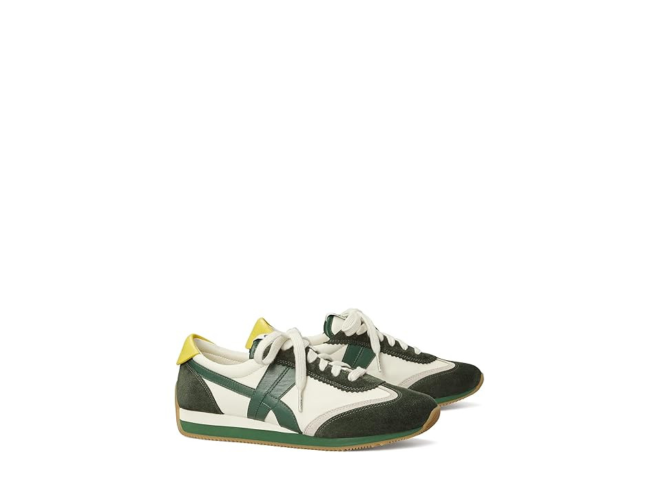 Tory Burch Hank Sneaker Women's Shoes New Ivory/Militare : 5 M, Textile/Leather | Zappos