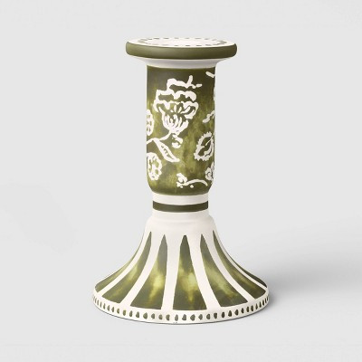 6"x4" Ceramic Mixed Floral Painted Taper Candle Holder - Threshold™ | Target