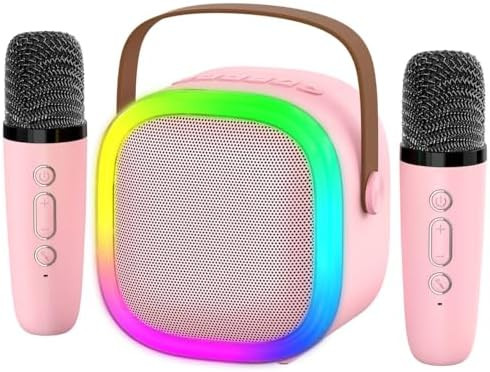 Karaoke Machine for Kids Adults, Portable Bluetooth Speaker with 2 Wireless Microphones and LED L... | Amazon (US)