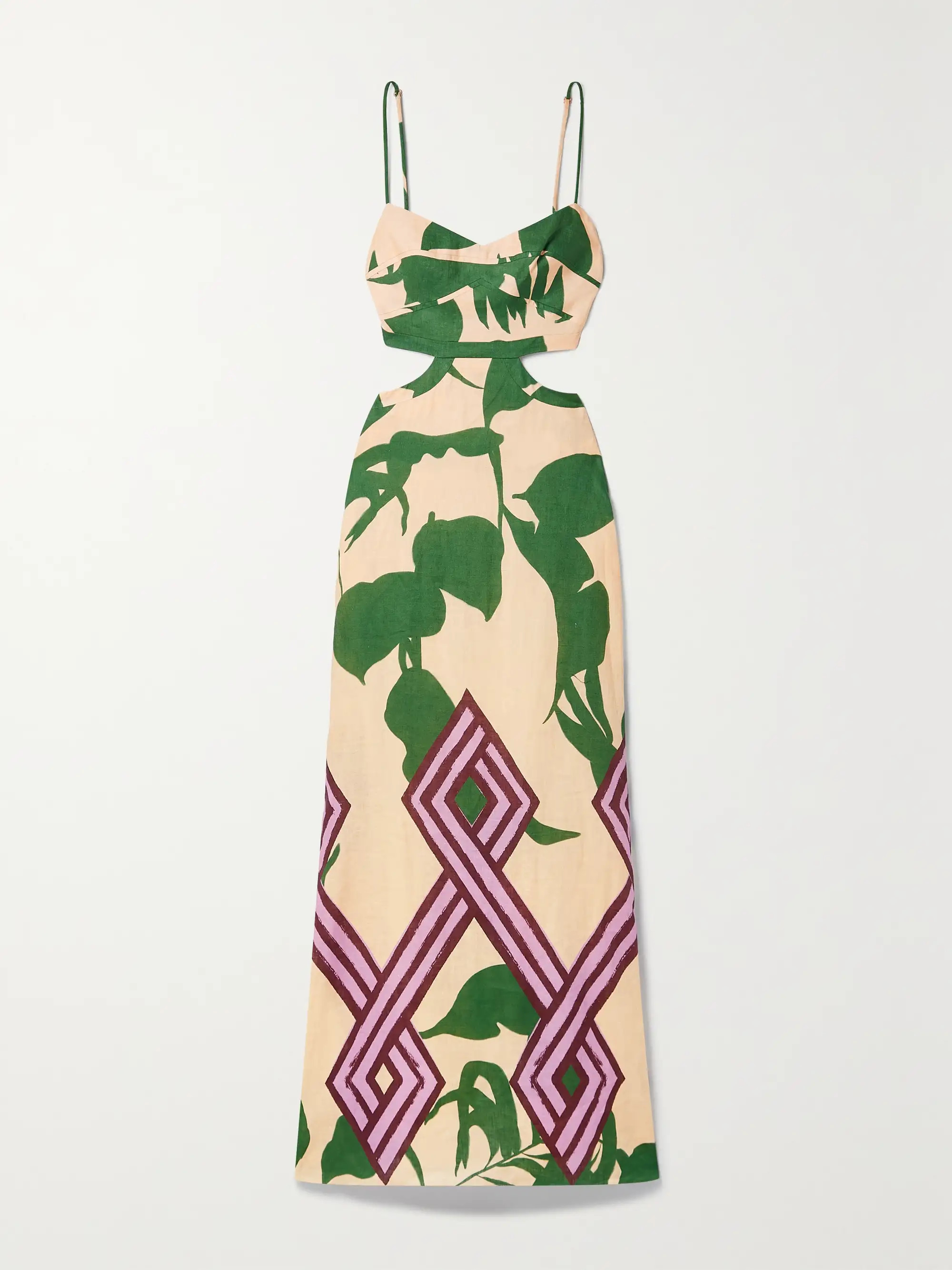 Between Daydreams cutout printed linen maxi dress | NET-A-PORTER (US)