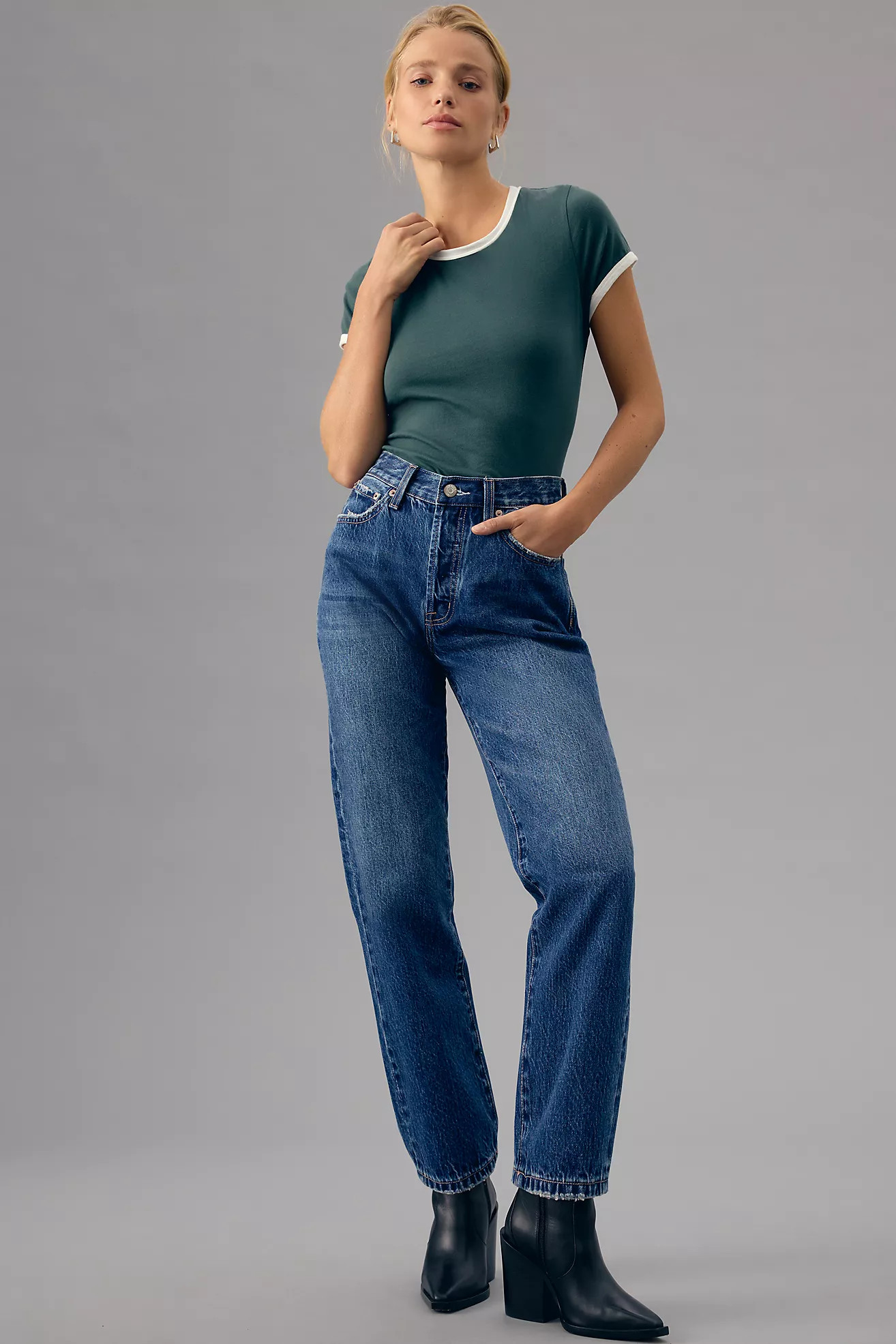 Pistola Charlie High-Rise Straight-Leg Jeans | Anthropologie (US)
