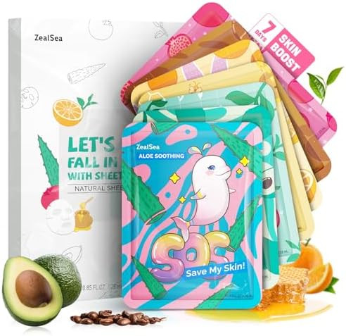ZealSea Face Masks Skincare, Facial Masks for Women Skin Care, Sheet Masks Beauty with Natural In... | Amazon (US)