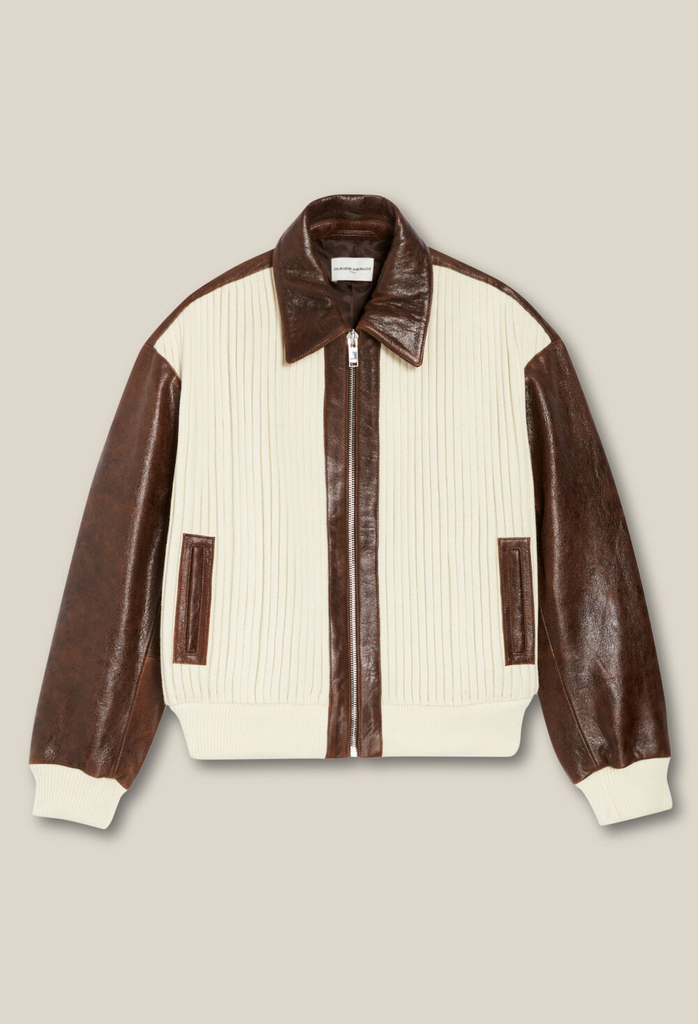 Brown two-tone bomber jacket | Claudie UK | Claudie Pierlot (FR, DE, ES, UK)