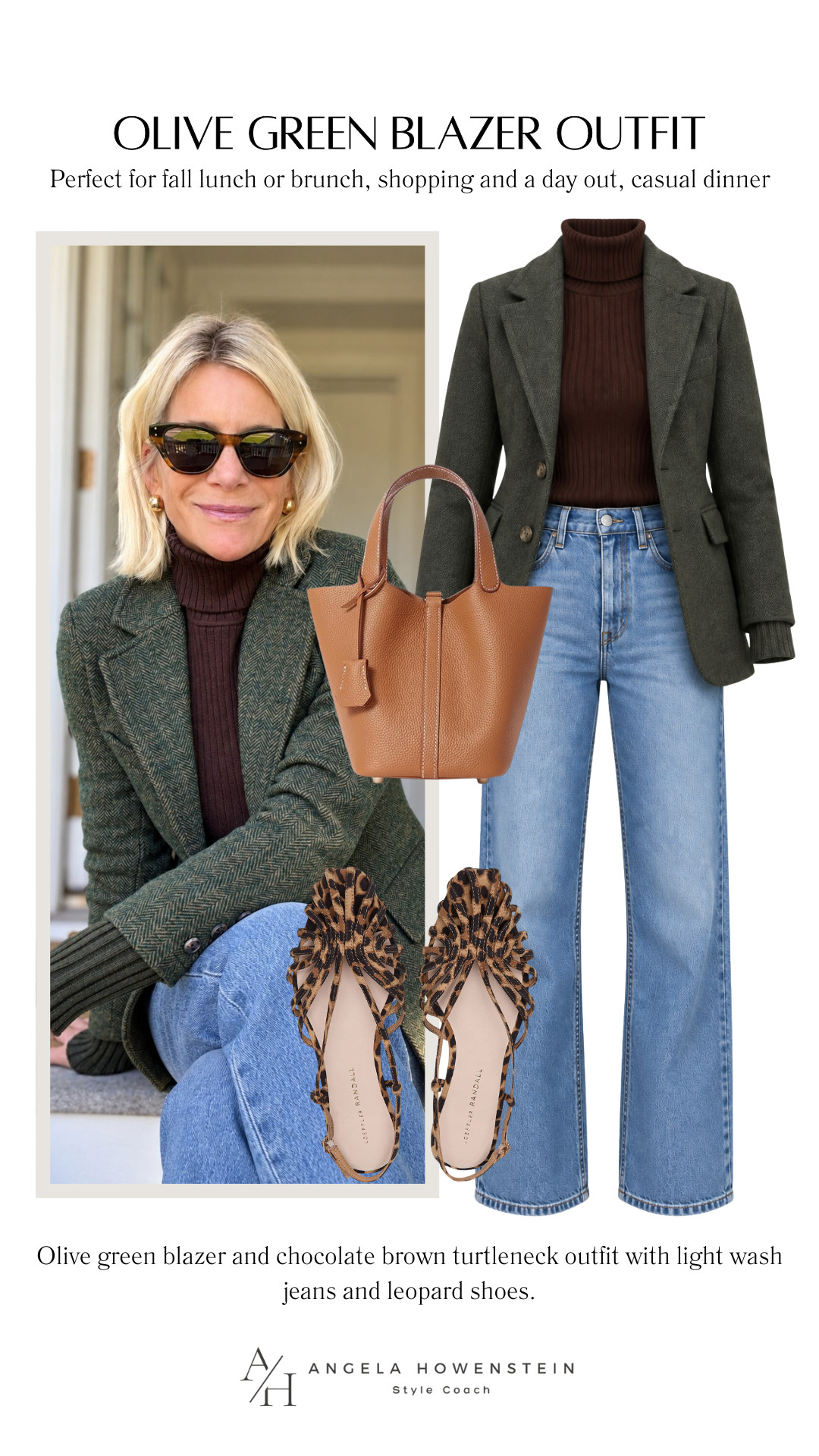 Olive green, chocolate brown, denim, and a little leopard—this is such a beautiful fall color combination. A classic blazer and turtleneck keep the outfit timeless, while the leopard shoes add just enough personality.

👩‍💻 LTK PRO TIPS
❤️ Heart = Support my posts ;-)
🔖 Save = Get sale & restock alerts for the things you love!
📋 Lists = Keep favorites organized (List ideas: Christmas, Birthdays, and Vacations!)
📲 Share = Send lists and products to a friend (or your daughters like me).
💬 Comment = Ask me anything, and I’ll answer. ;-) 

 #LTKootd #LTKSeasonal #LTKOver40