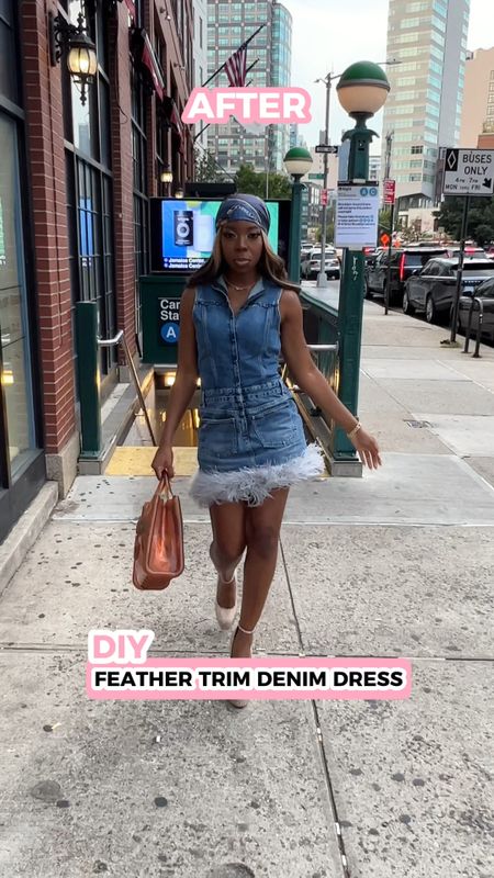 I got this denim dress from Zara, and while I liked it, I felt like it had more potential. So I did a quick and easy DIY, by adding some ostrich feather trim to the dress.

It came out great, and I wore it for the first day of  NYFW 🗽✨ 

I used E6000 glue & grey ostrich feather trim from Amazon.

This is a great early fall outfit, I can’t wait to wear it again. 

#LTKstyletip #LTKfindsunder50