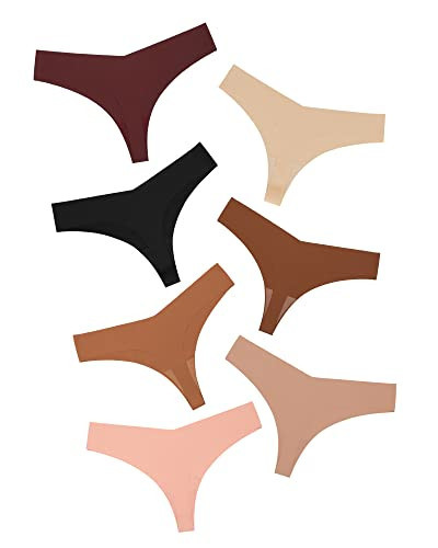 DEANGELMON Seamless Thongs for Women No Show Thong Underwear Women Comfortable Multiple Pack (7P3,S) | Amazon (US)