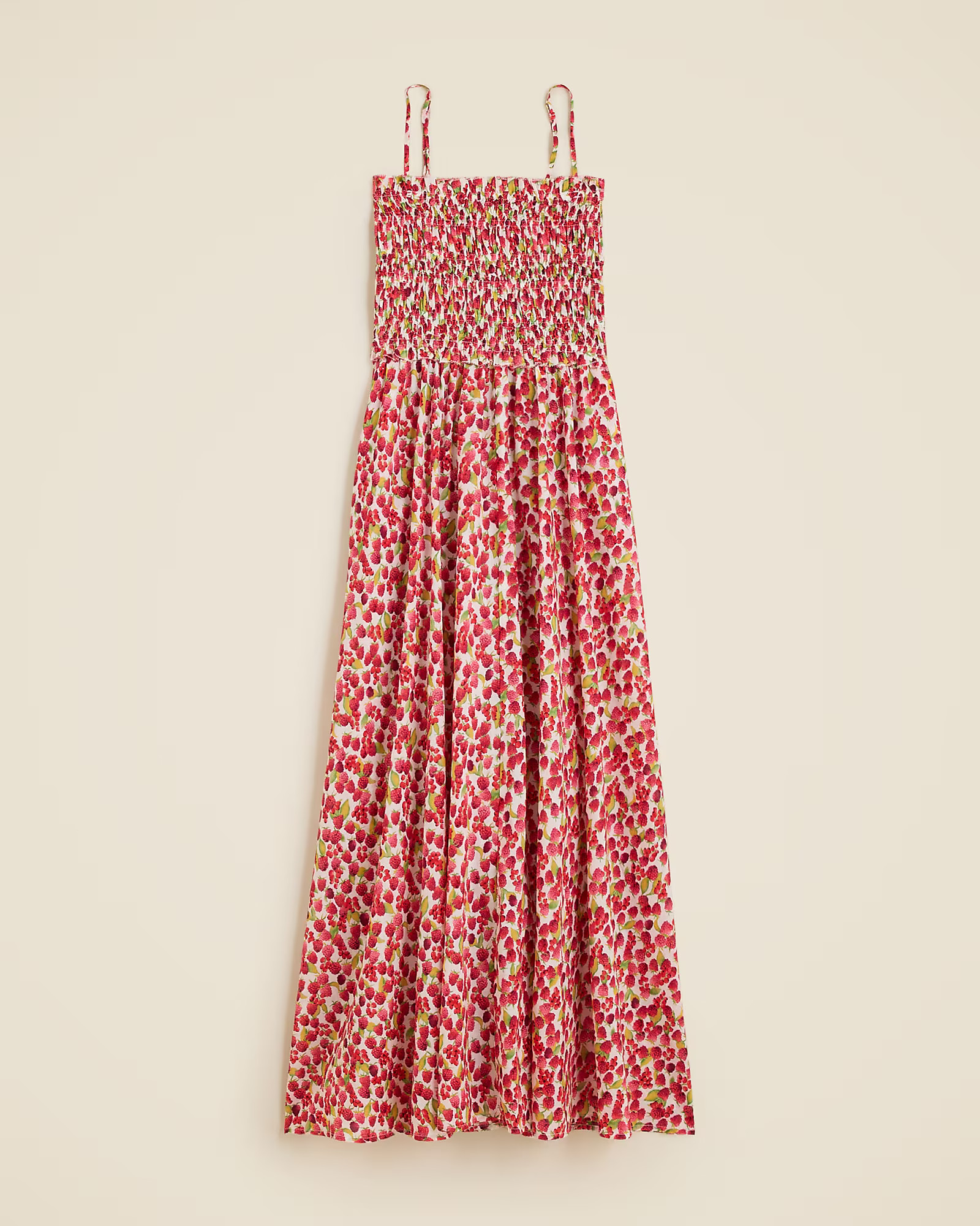Smocked maxi dress in raspberry print | J. Crew US