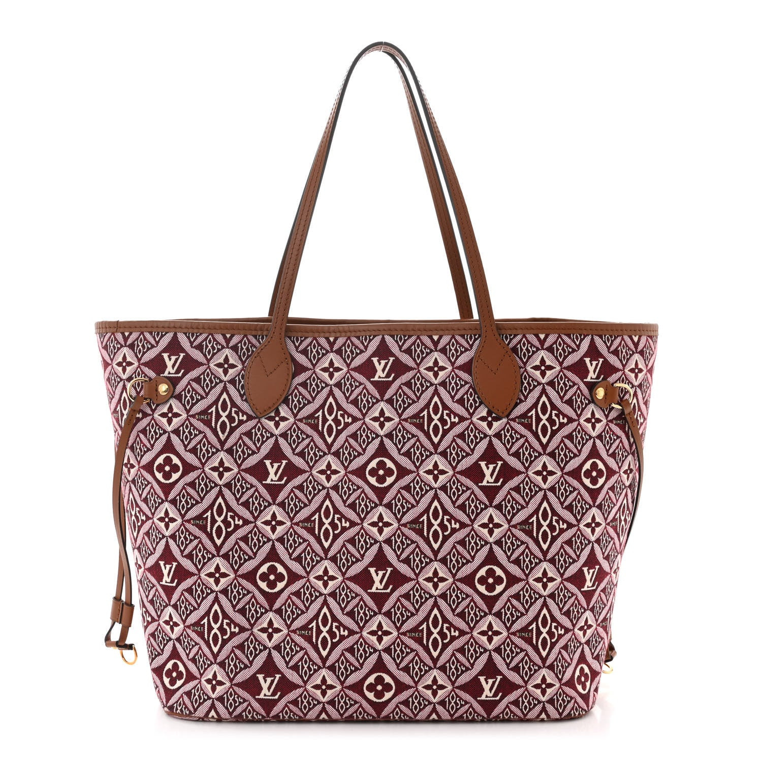 Jacquard Since 1854 Neverfull MM Bordeaux | FASHIONPHILE (US)