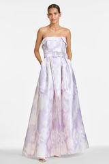 Brielle Gown - Violet Ice Ikat Floral - Final Sale | Sachin & Babi