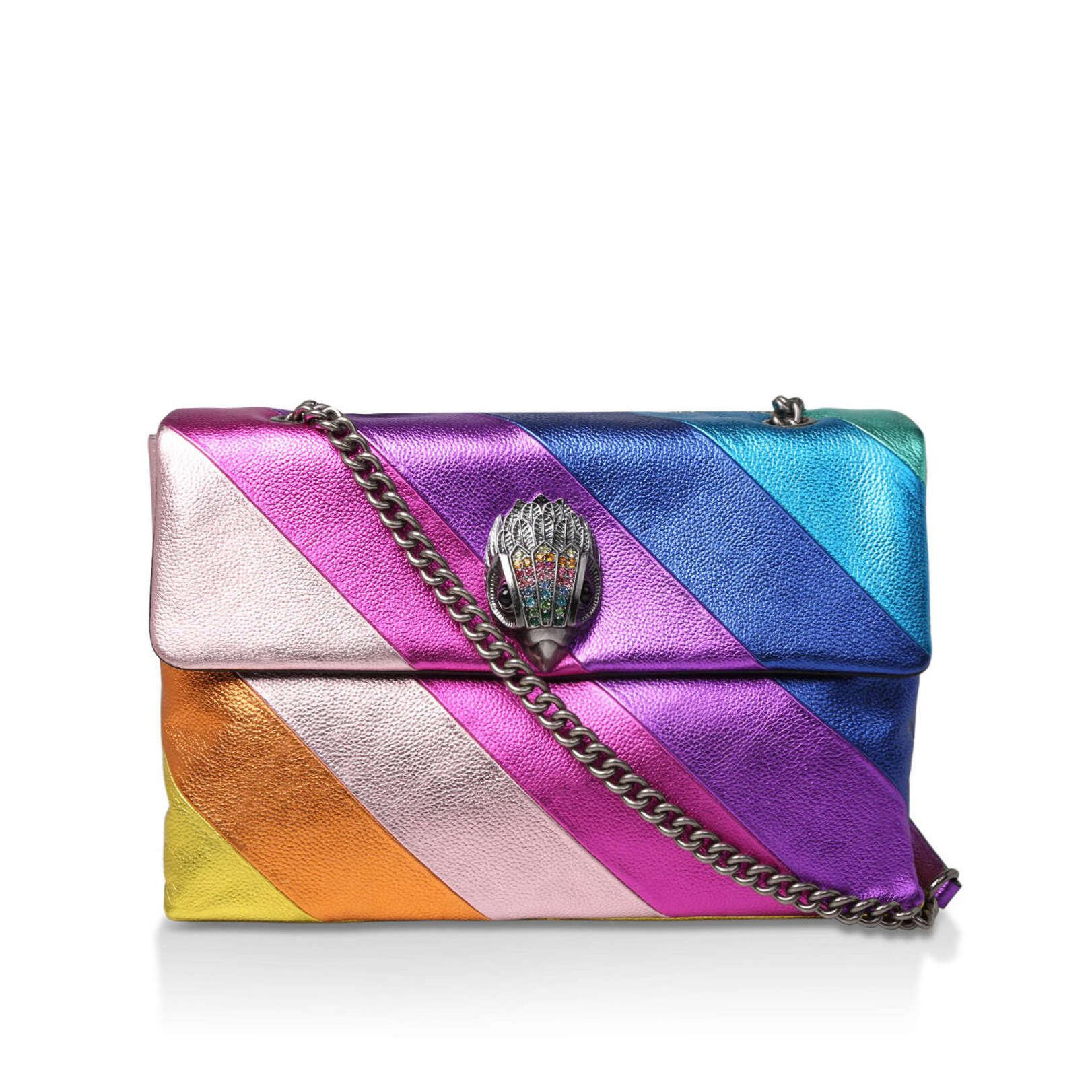LTHR XXL KENSINGTON BAG Large Rainbow Stripe Shoulder Bag by KURT GEIGER LONDON | Kurt Geiger (Global)