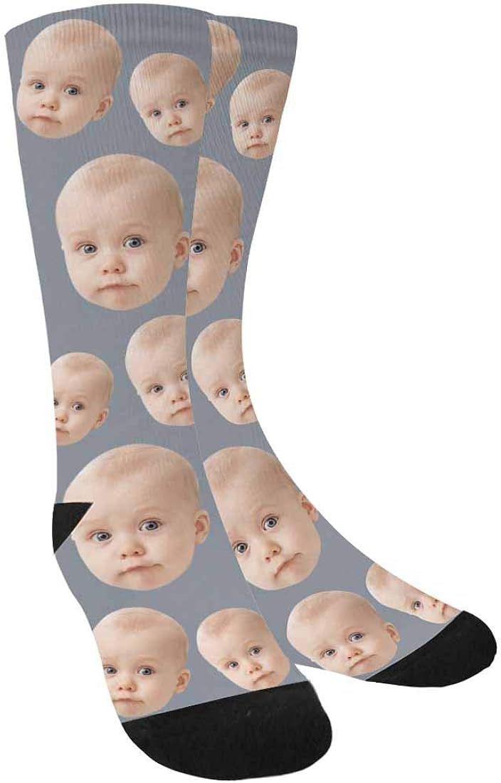 MyPupSocks Custom Face Socks,Turn Your Photo Into Father's Baby Faces Daddy Children Crew Socks U... | Amazon (US)
