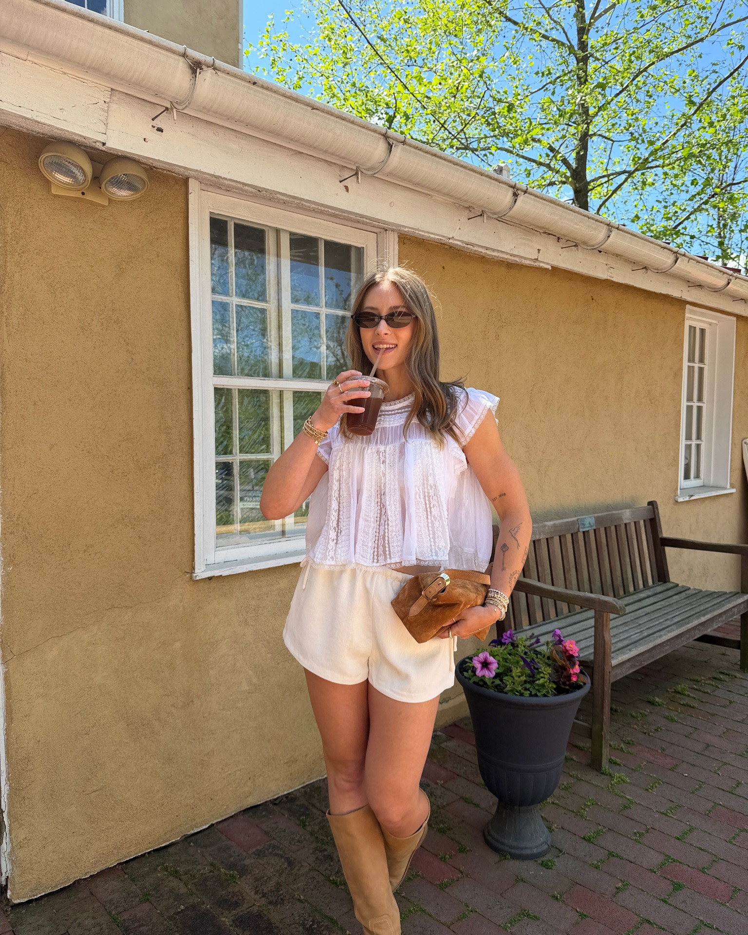 5/29/26 Wedding Dress Shopping Outfit

What I wore for a day of wedding dress shopping 🤍 styled my Free People babydoll top (M) with Aritzia shorts (S), tall Steve Madden boots, and my favorite Amazon lace bra underneath. A comfortable but cute outfit for a day of appointments and lots of trying things on—everything is linked here ✨

#LTKSeasonal #LTKootd