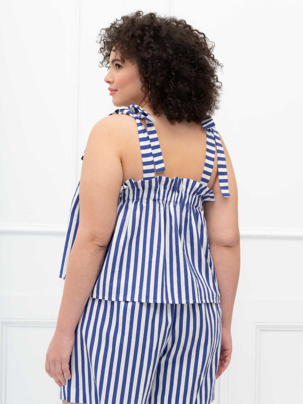 ELOQUII Elements Tie Shoulder Linen Tank | Eloquii