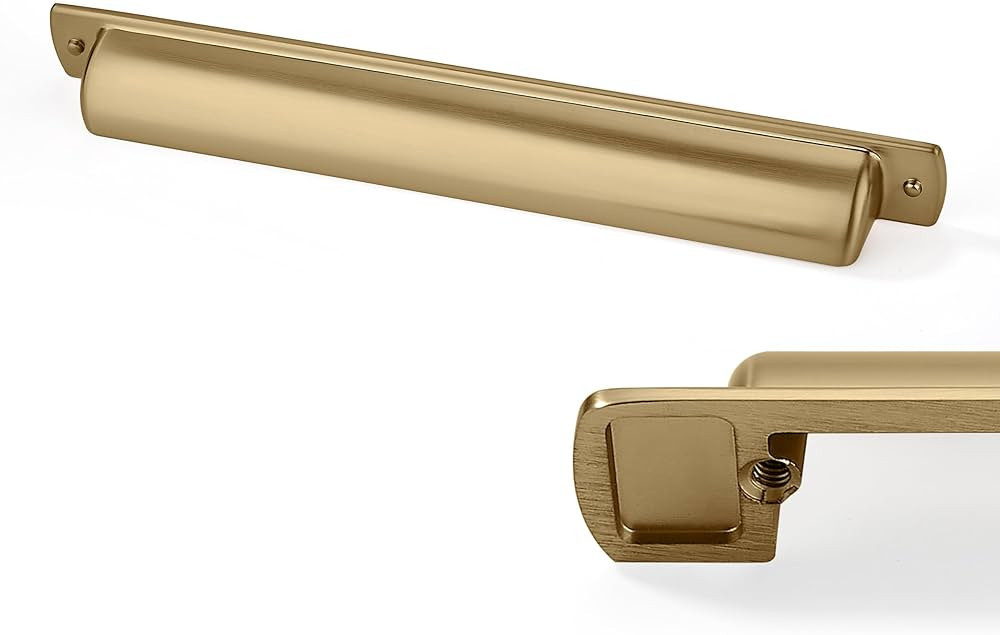 CABDM 6 Pack Cup Pulls 7"(178mm) Center to Center Drawer Pulls Champagne Bronze Cabinet Cup Pulls... | Amazon (US)