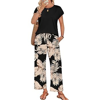 WIHOLL Two Piece Sets for Women Summer Spring Outfits Lounge Sets Beach Vacation Clothes Airport ... | Amazon (US)