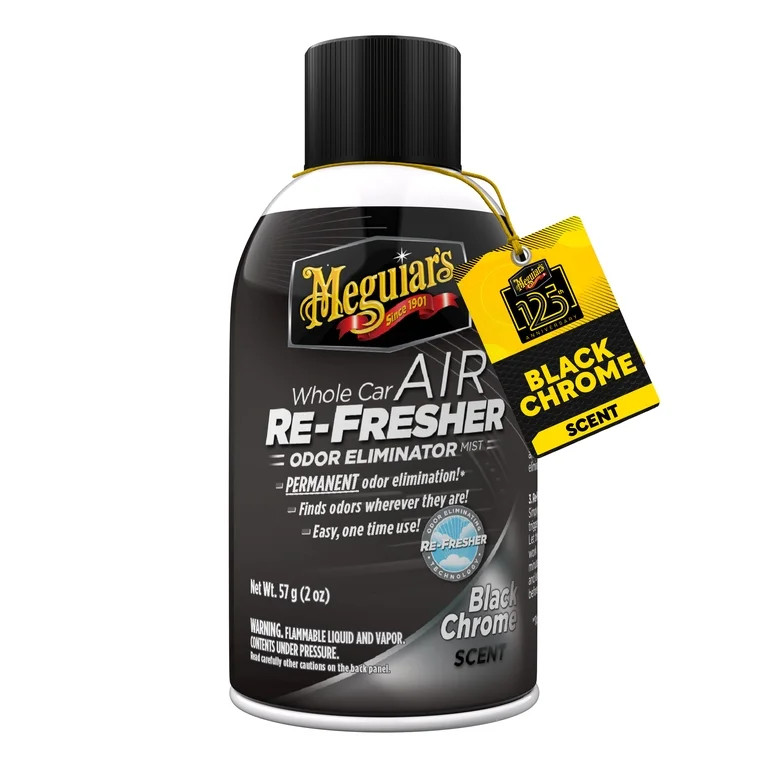Meguiar's G181302 Whole Car Air Re-Fresher Odor Eliminator Mist, Black Chrome Scent, 2 oz | Walmart (US)