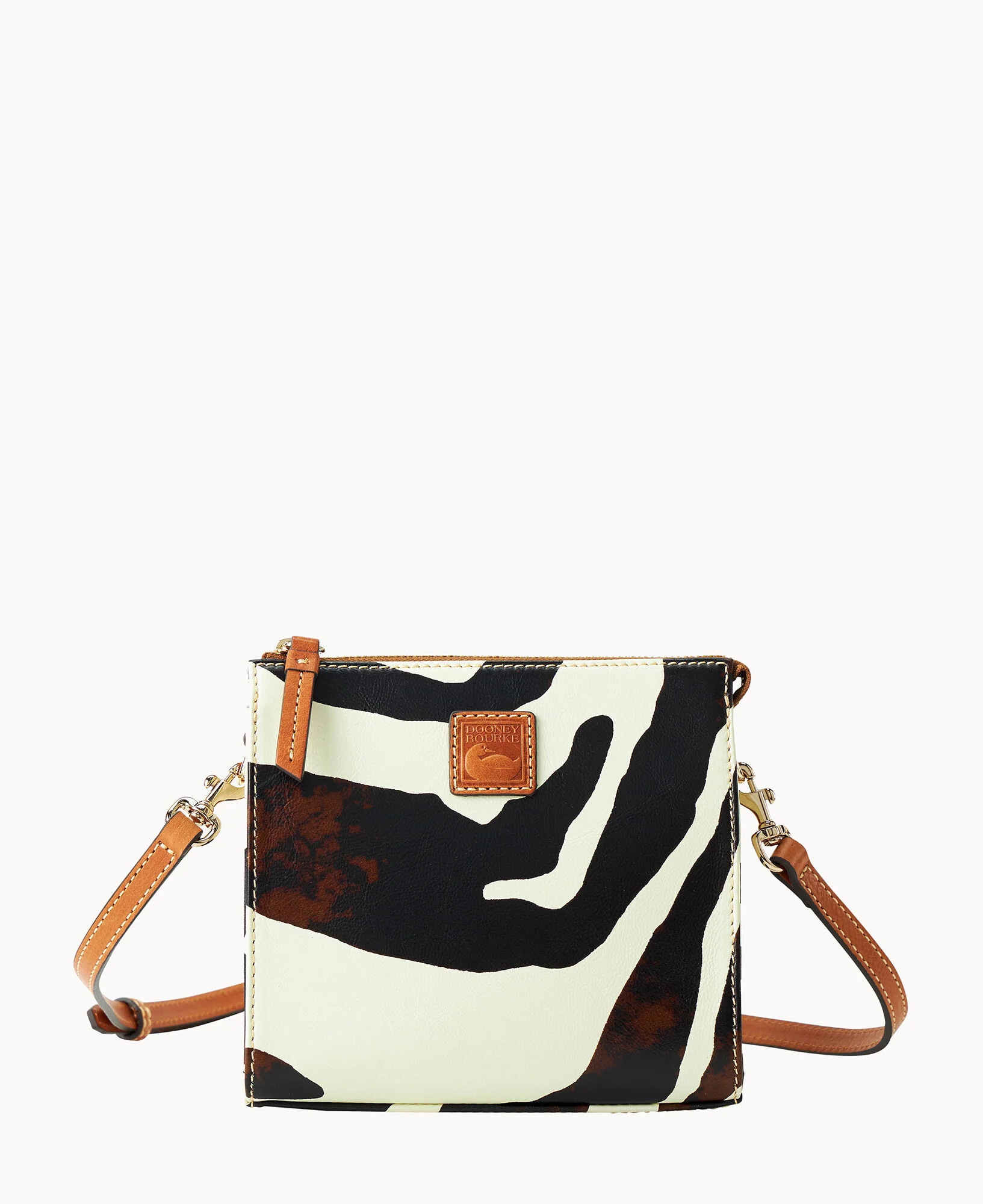 Zebra Leather North South Janine Crossbody | ILoveDooney