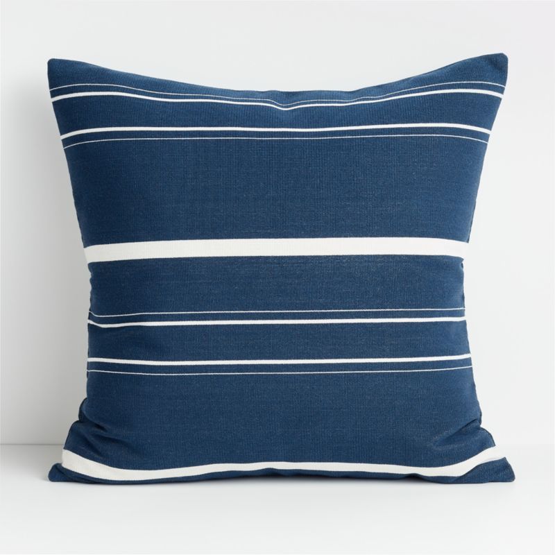 Lilane 23" Blue and White Pillow Cover + Reviews | Crate and Barrel | Crate & Barrel