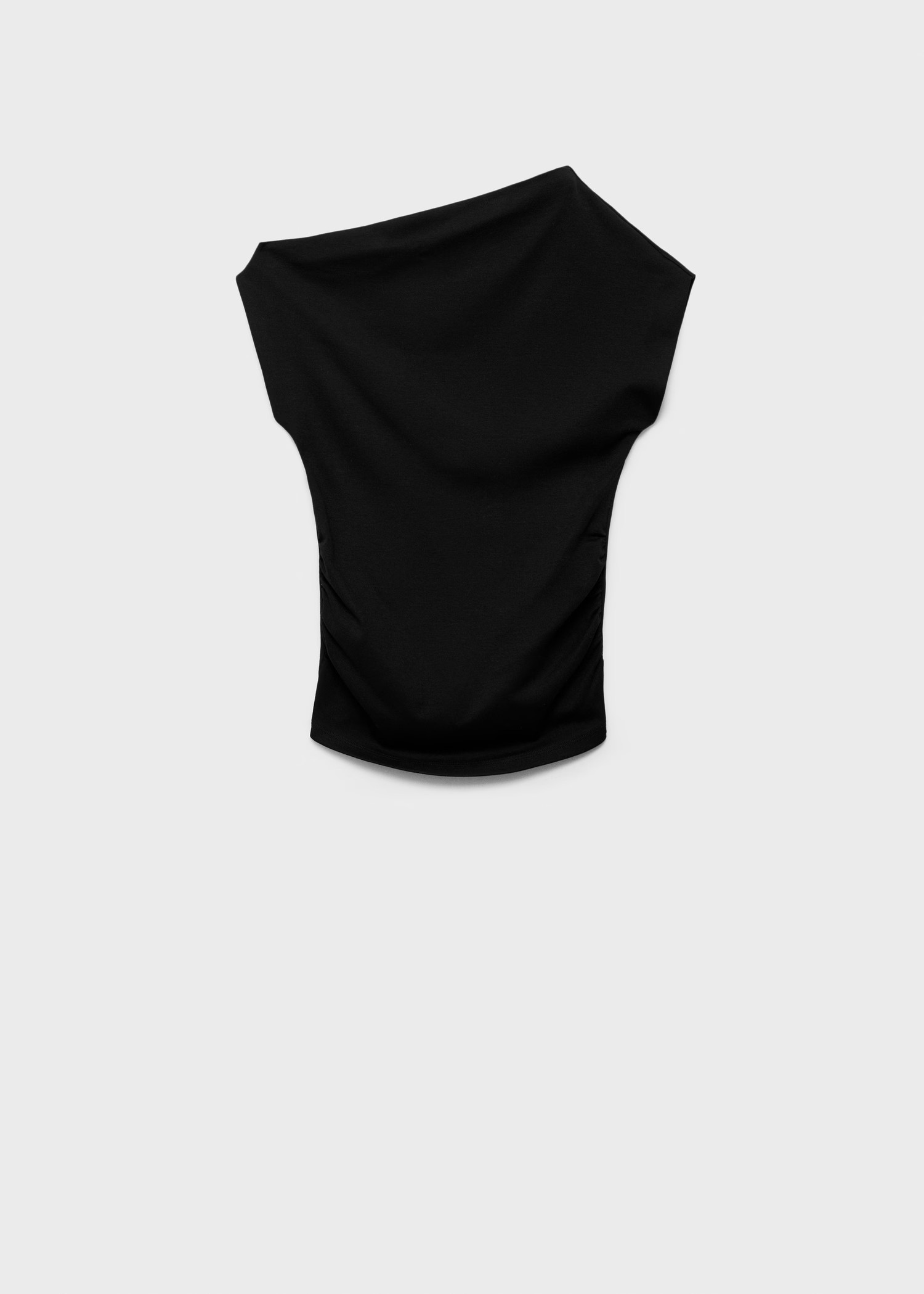 Cotton top with asymmetrical neckline | Mango (US/MX/AU)