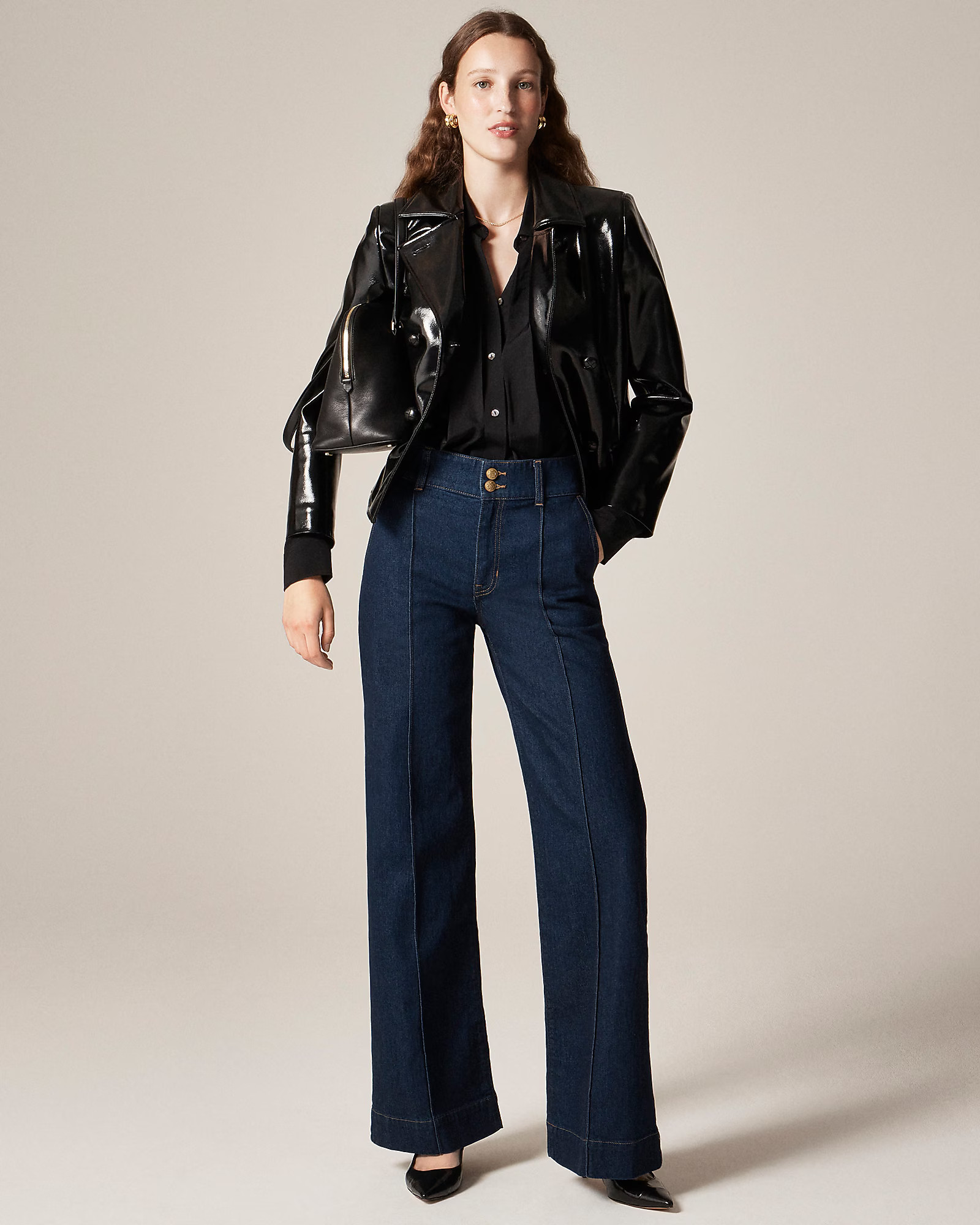 Denim trouser jean with stacked buttons | J. Crew US