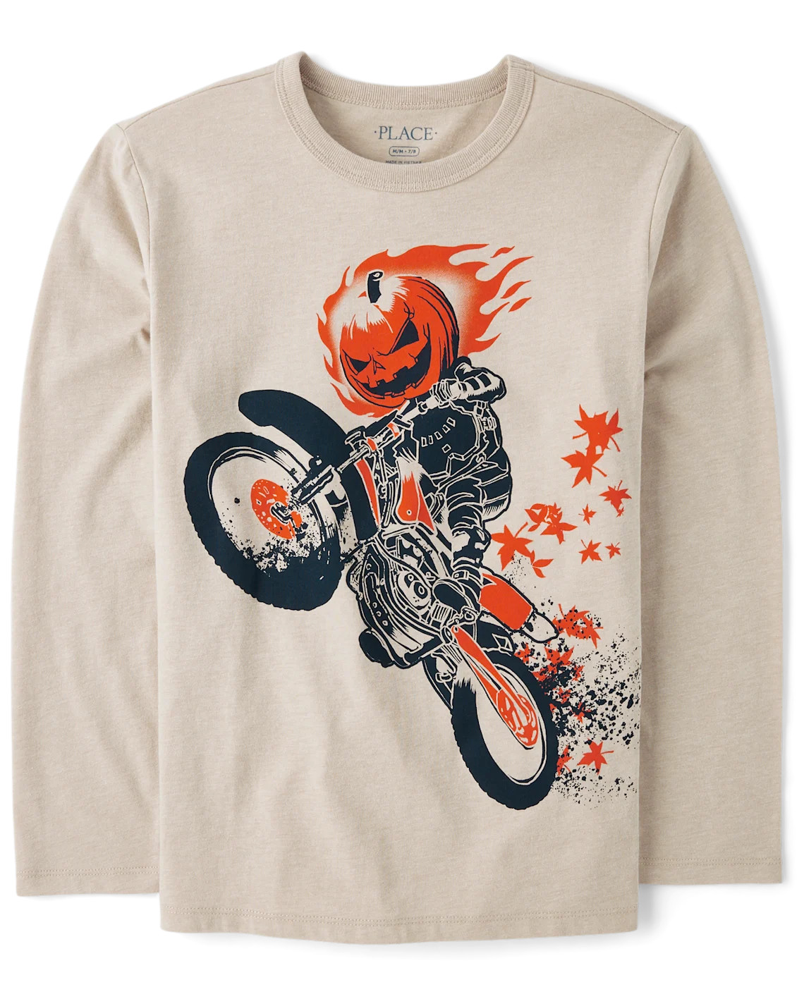 Boys Pumpkin Biker Graphic Tee - brown | The Children's Place