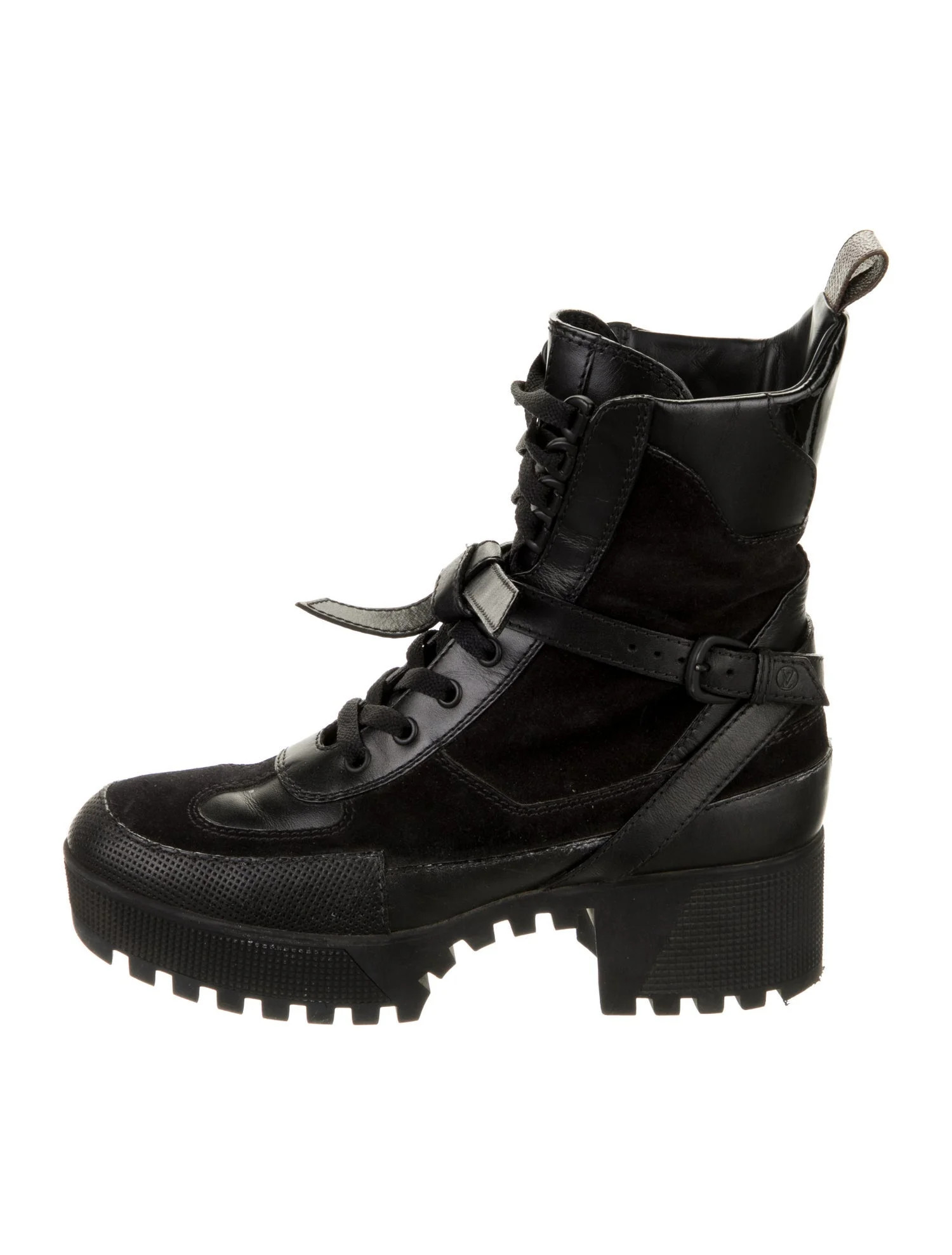 LV Monogram Suede Combat Boots | The RealReal