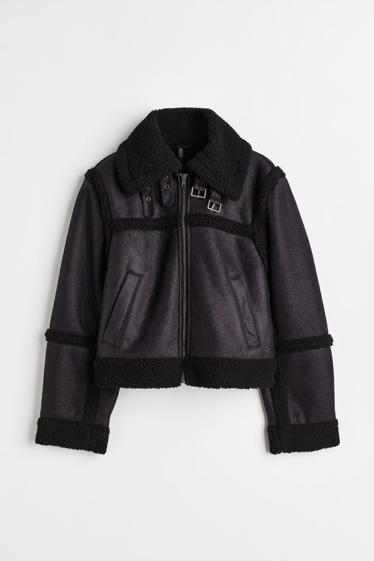 Fleece-lined Jacket - Black - Ladies | H&M US | H&M (US + CA)