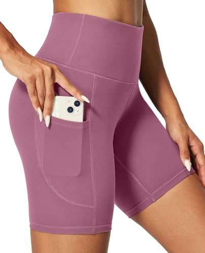 IUGA Biker Shorts Women 6" Tummy Control Workout Shorts Women with Pockets High Waisted Yoga Running Gym Spandex Compression | Amazon (US)