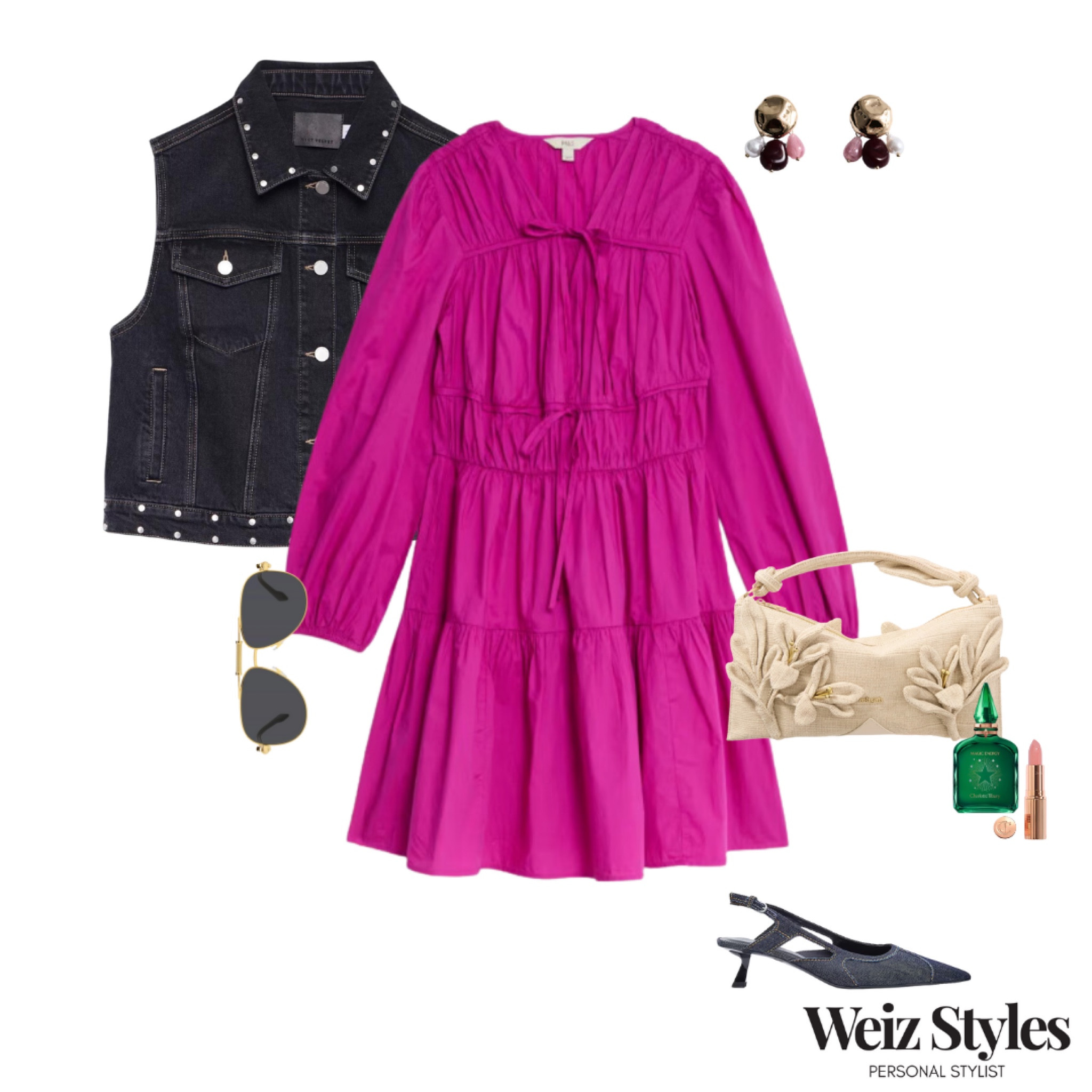 Must have dress alert! 💃🏻

The beautiful bright fuscia colour combined with the pretty gathered bow details makes this a show-stopping dress you will want in your wardrobe. Styled with a super cool studded gilet, denim kitten heels and a cute appliqué bag… you will be the source of some serious outfit envy! 💖

Get in touch to let me help you in your style journey 💌hello@weizstyles.com

Louise x

Personal stylist, styling, ootd, neutral aesthetic, London, Weiz styles, shopping, outfit of the day, uk, confident, handbag, bag, perfume, fragrance, lipstick, lip, elevate you style, feel good, flat lay, shopping, high street, designer, ltk, pink, M&S, marks and Spencer, dress, mini dress, bows, details, gathers, earrings, mango, gold, dangle, sunglasses, John Lewis, net a porter, gilet, denim, black, studs, handbag, appliqué, cream, mules, kitten heels, lip, lipstick, red, weekend, date night, party, brunch, girls, girly, feminine, cool, out out, party, bbq

#LTKsummer #LTKstyletip #LTKuk