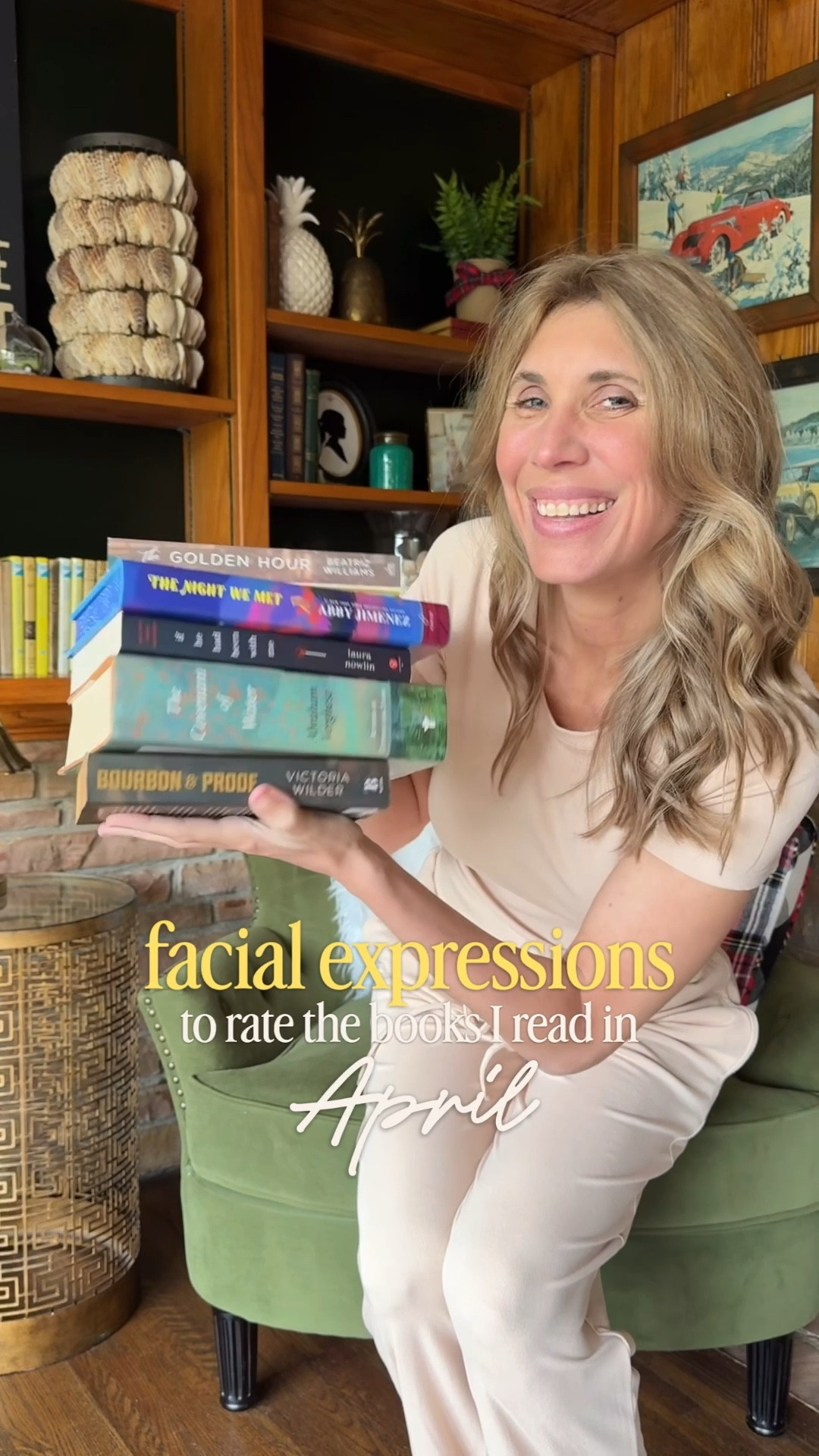 Rating the books I read in April with facial expressions…I can’t believe it’s the end of April! Only 5 books this month!

If you want a little more info on the books, keep reading. Or just judge by my face!

⭐️ The Golden Hour by Beatriz Williams - historical fiction set in Nassau when the Duke of Windsor was governor. A decent read overall, but a little slow in parts. 

⭐️ The Night We Met by Abby Jimenez - I’m a huge Abby fan. While I liked it, it wasn’t my favorite of hers. 

⭐️ If He Had Been With Me by Laura Nowlin - I borrowed this one from my 18yo and was pleasantly surprised by this high school love story. There’s a sequel also. 

⭐️ The Covenant of Water by Abraham Verghese - this one follows a family in India. It was really good in parts, and brutally boring in parts. 

⭐️ Bourbon & Proof by Victoria Wilder - the final in a 3 book series and my favorite of the three. If you like romance (open door), but need a good storyline to go along with it - you should read her bourbon boys series. Seriously. Great plots with just enough romance. 


