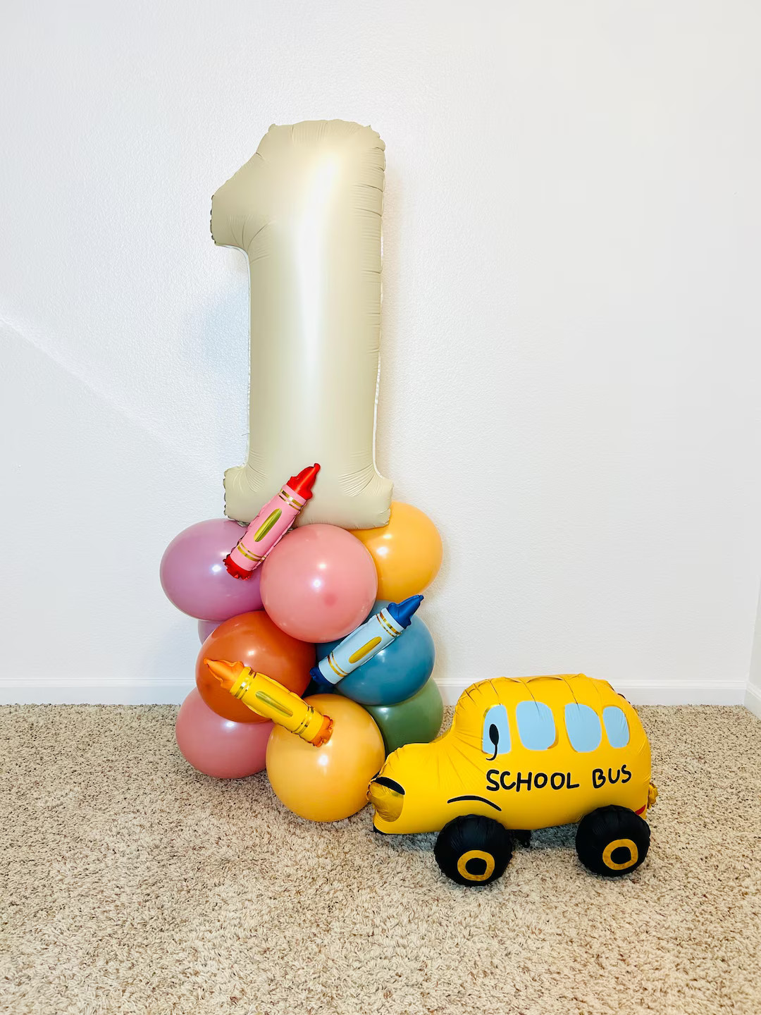 Back to School Balloon Crayons School Bus Frame Back to School Photo First Day of School Classroo... | Etsy (US)