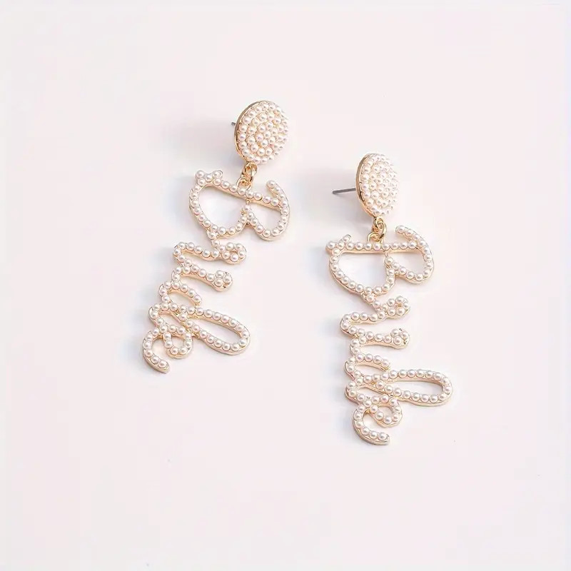 Colorful Beaded Letter Bride Design Dangle Earrings Bohemian - Temu | Temu Affiliate Program