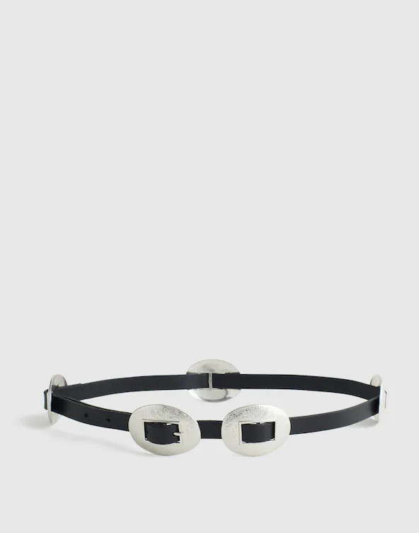 Metal-Accent Belt in Leather | Madewell