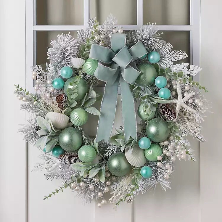 Coastal Flocked Christmas Wreath Ornament Wreath
Aqua and Green Ornament Wreath

#LTKSeasonal #LTKFindsUnder100 #LTKHoliday