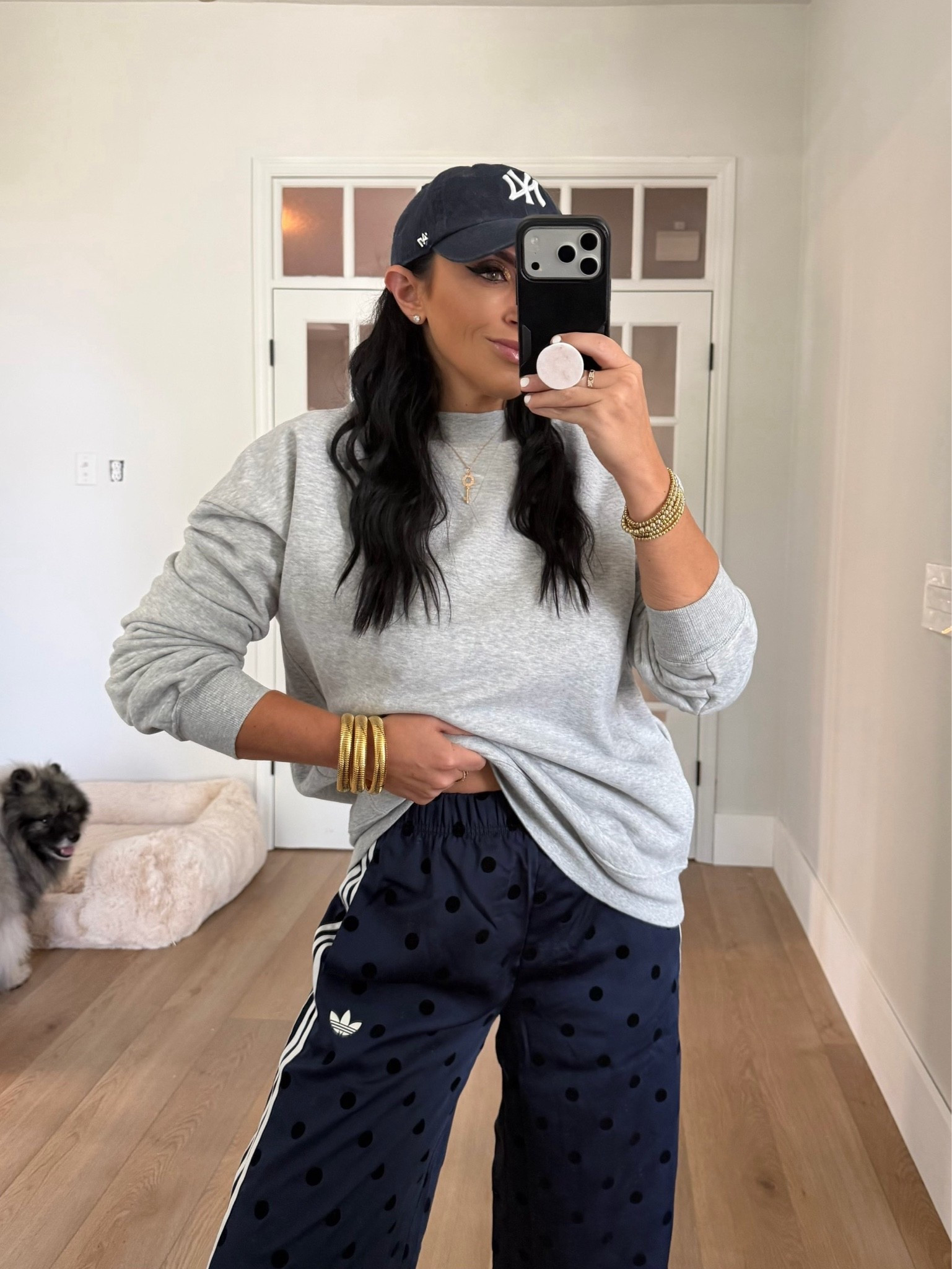 Women Cotton Mock Neck Sweatshirt. adidas Originals Women's Satin Polka Dots Wide Leg Pant
