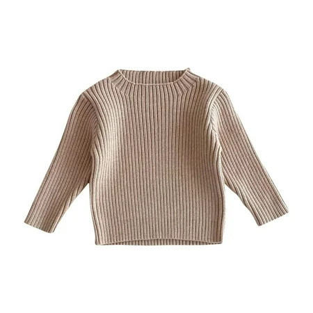 Toddler Sweater Dress Children s Long Sleeves Round Neck Tops Sweater New Toddler Girl Sweaters Knit Pullover Tops Beige 130 | Walmart (US)