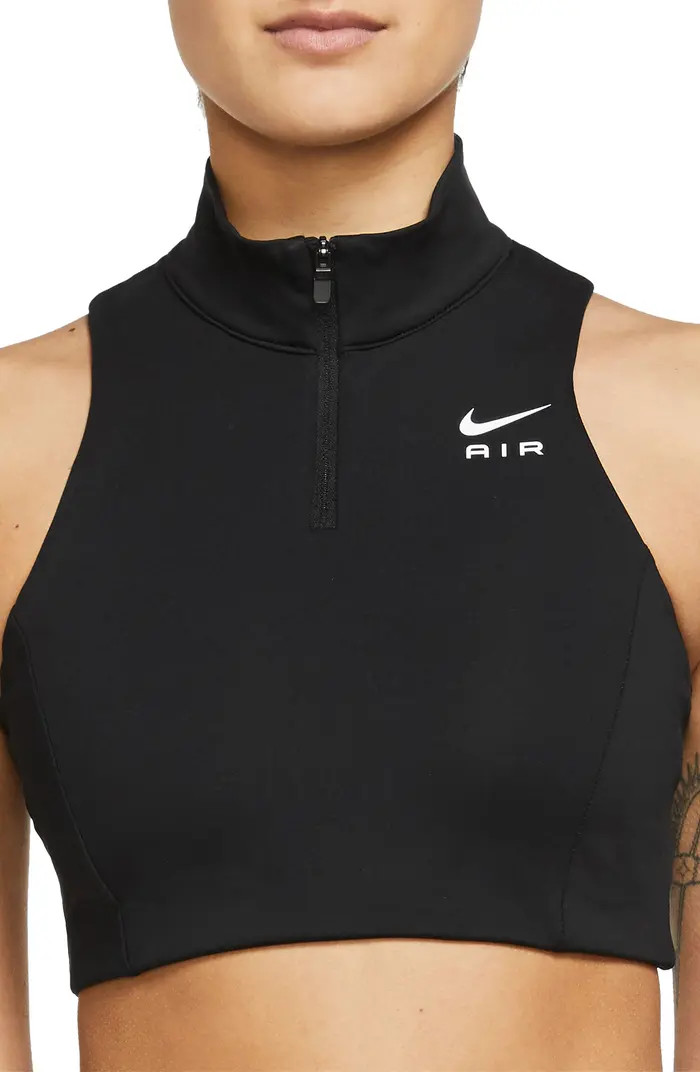 Air Dri-FIT Swoosh Mock Zip Sports Bra | Nordstrom