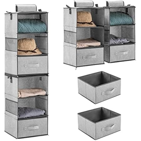 SMIRLY Hanging Closet Organizer and Storage Shelves - Wardrobe Clothes Organizer for Closet, Stor... | Amazon (US)