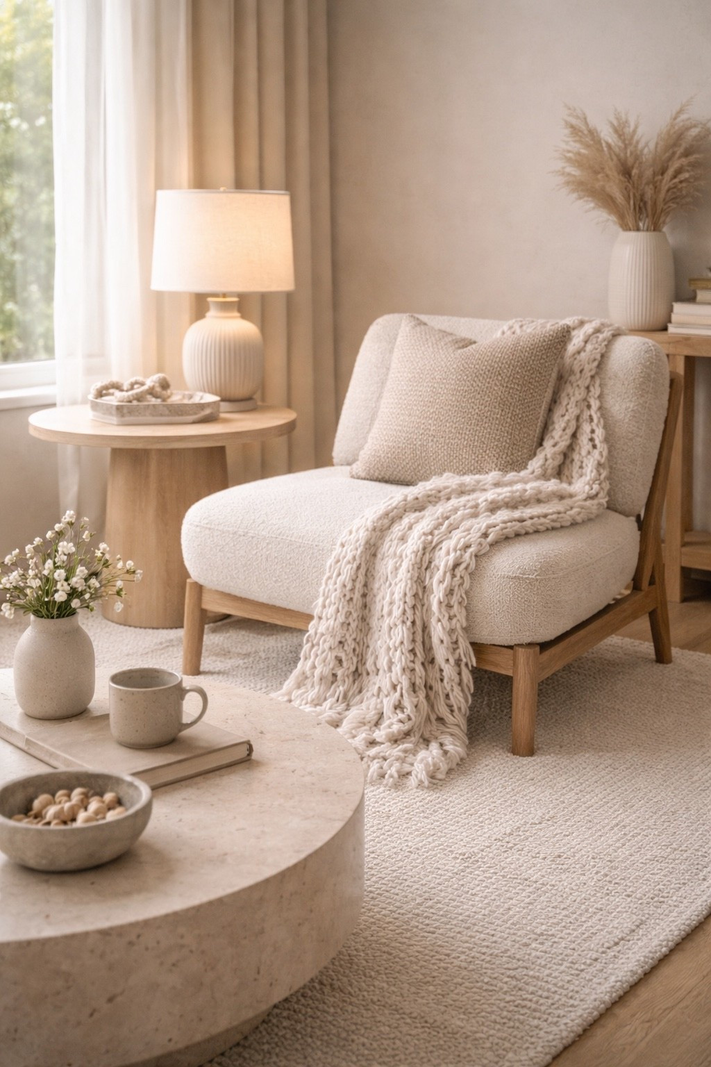 A cozy neutral reading corner featuring a soft accent chair, warm textures, and minimalist decor details.
Perfect for creating a calm, inviting space to relax, read, or unwind at home.
This look blends modern simplicity with soft, organic elements for an elevated cozy vibe 🤍
Save this for your living room or bedroom inspiration.
#cozycorner
#neutraldecor
#accentchair
#modernhome
#cozyliving
#neutralhome
#minimalistdecor
#homedecorinspo
#softaesthetic
#warmneutrals
