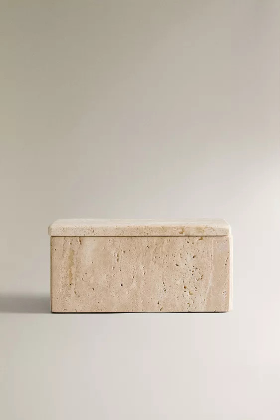 BEIGE MARBLE BATHROOM STORAGE BOX | Zara US