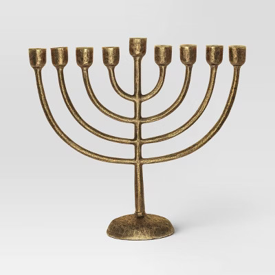 Cast Aluminum Menorah Antique Gold - Threshold™ | Target
