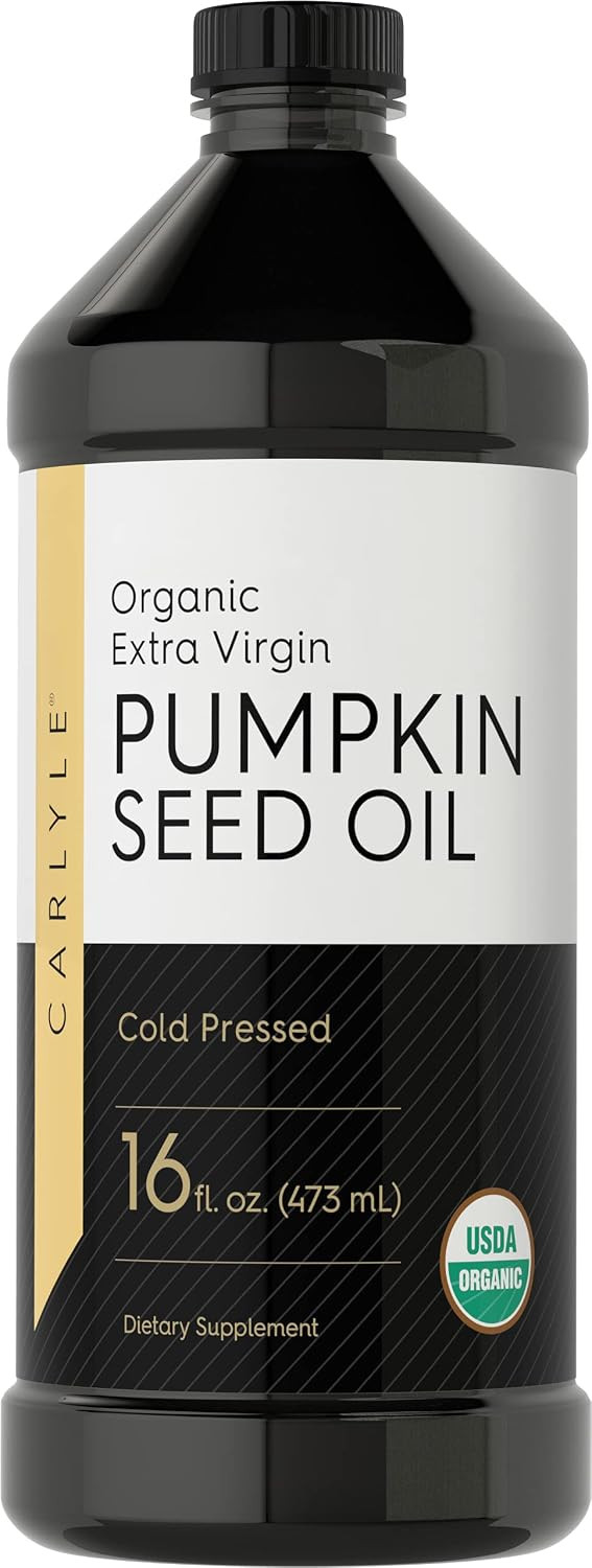 Carlyle Pumpkin Seed Oil 16oz Organic Cold Pressed | Extra Virgin | Vegetarian, Non-GMO, Gluten F... | Amazon (US)