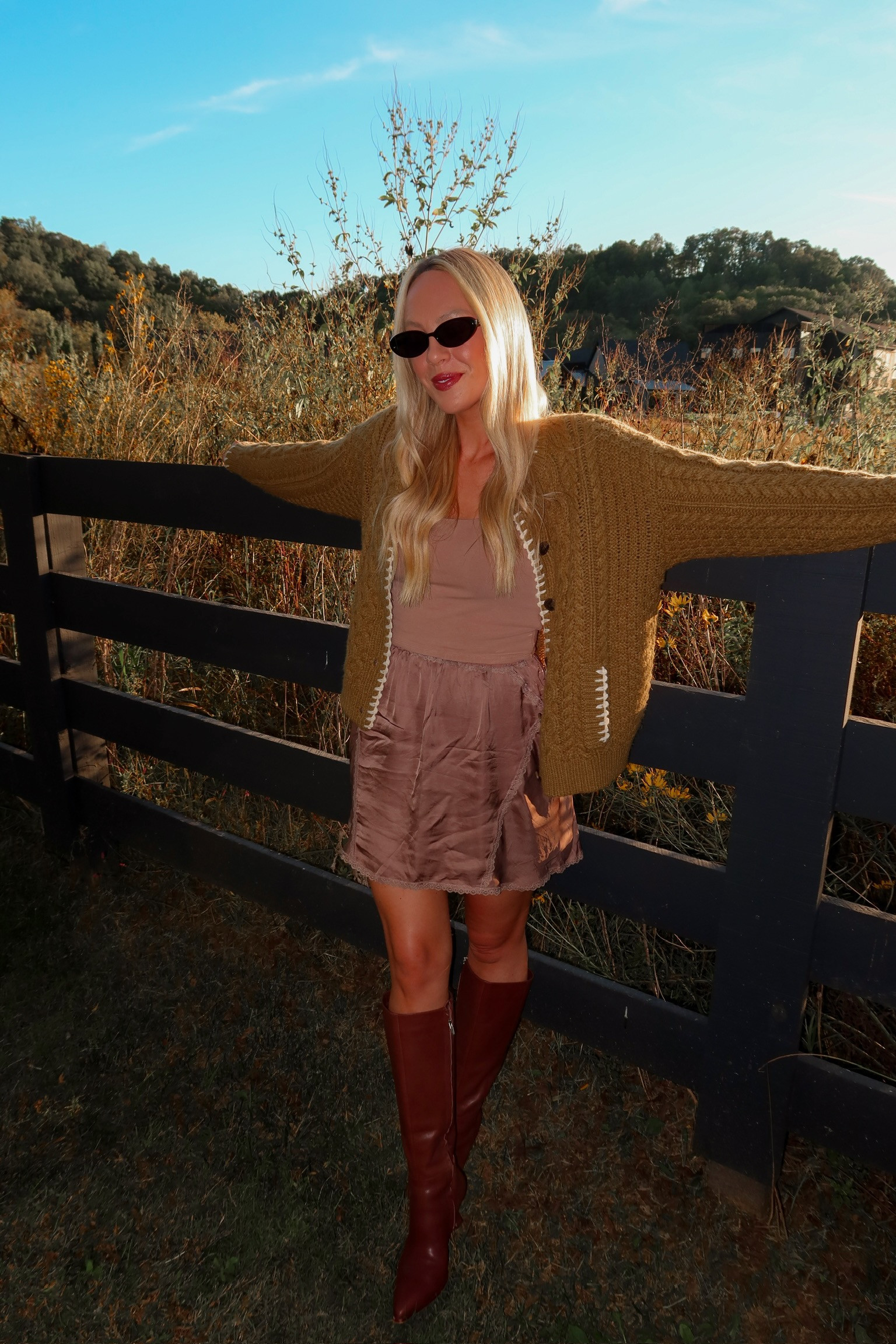 Fall Outfit Idea to Save | Cardigan, satin skirt & tall boots 👢 fall outfit ideas, fall outfits, early fall outfits, September outfit ideas, what to wear in September, transitional fall outfit, warm weather fall outfits, fall fashion inspiration, brown fall outfit, neutral fall outfit, cardigan outfit, chunky cardigan outfit, satin shorts outfit, lace trim shorts outfit, tall boots outfit, brown boots outfit, fall outfits with boots, cardigan and boots outfit, casual fall outfit, cute fall outfits, fall date night outfit, Nashville fall outfit, fall winery outfit, autumn outfit inspiration, fall weekend outfit, fall color palette, fall outfit

#LTKSeasonal #LTKdayinmylife #LTKootd