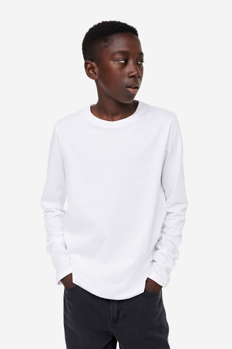 2-pack Cotton Shirts - Black/white - Kids | H&M US | H&M (US + CA)